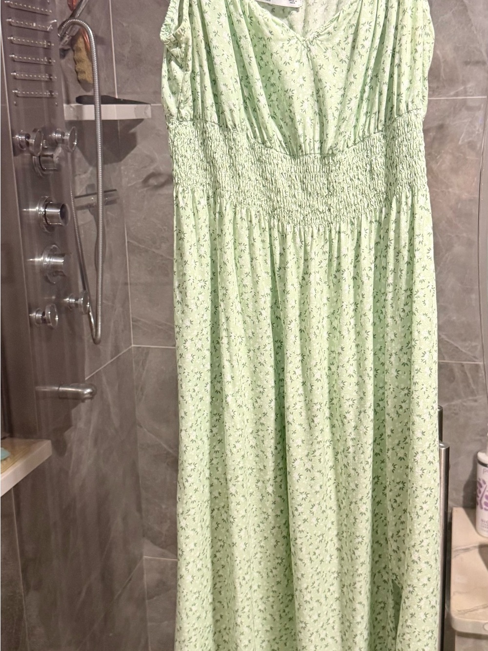 Hollister light green midi/maxi dress in floral print size L - Picture 4 of 11